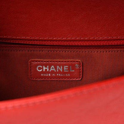 Chanel Calfskin Quilted New Medium Boy Top Handle Flap Red 8 of 12