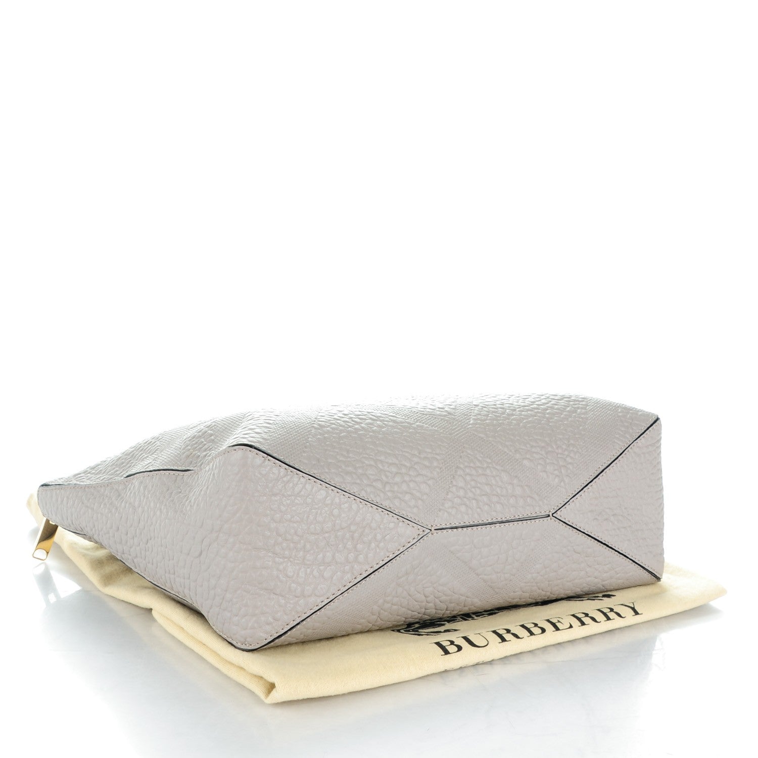 Burberry Heritage Grain Check Embossed Medium Dewsbury Tote Pale Grey 4 of 9