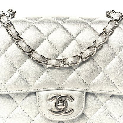 Chanel Metallic Lambskin Quilted Mini Square Flap Silver 9 of 11