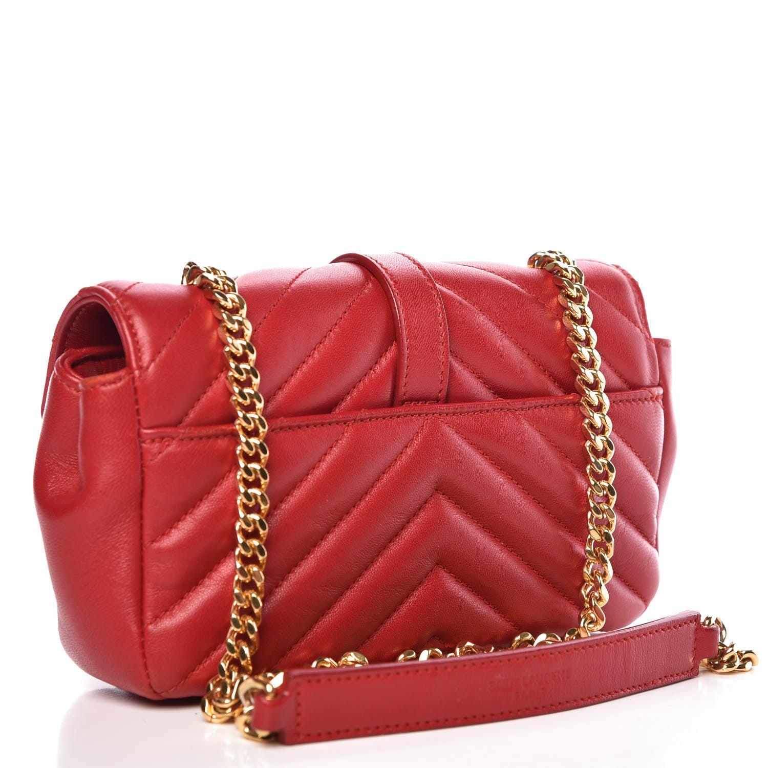 Saint Laurent Nappa Matelasse Chevron Classic Monogram Baby Chain Bag New Red 3 of 12