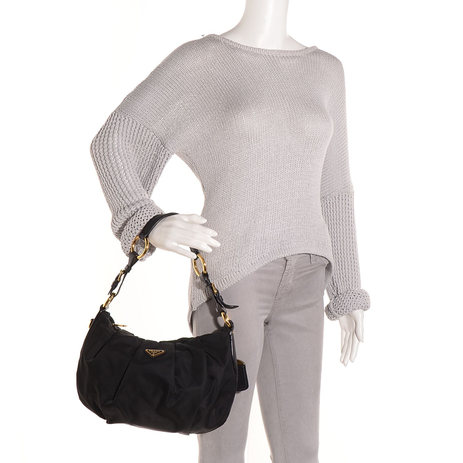 Prada Tessuto Nylon Shoulder Bag Nero Black 2 of 9