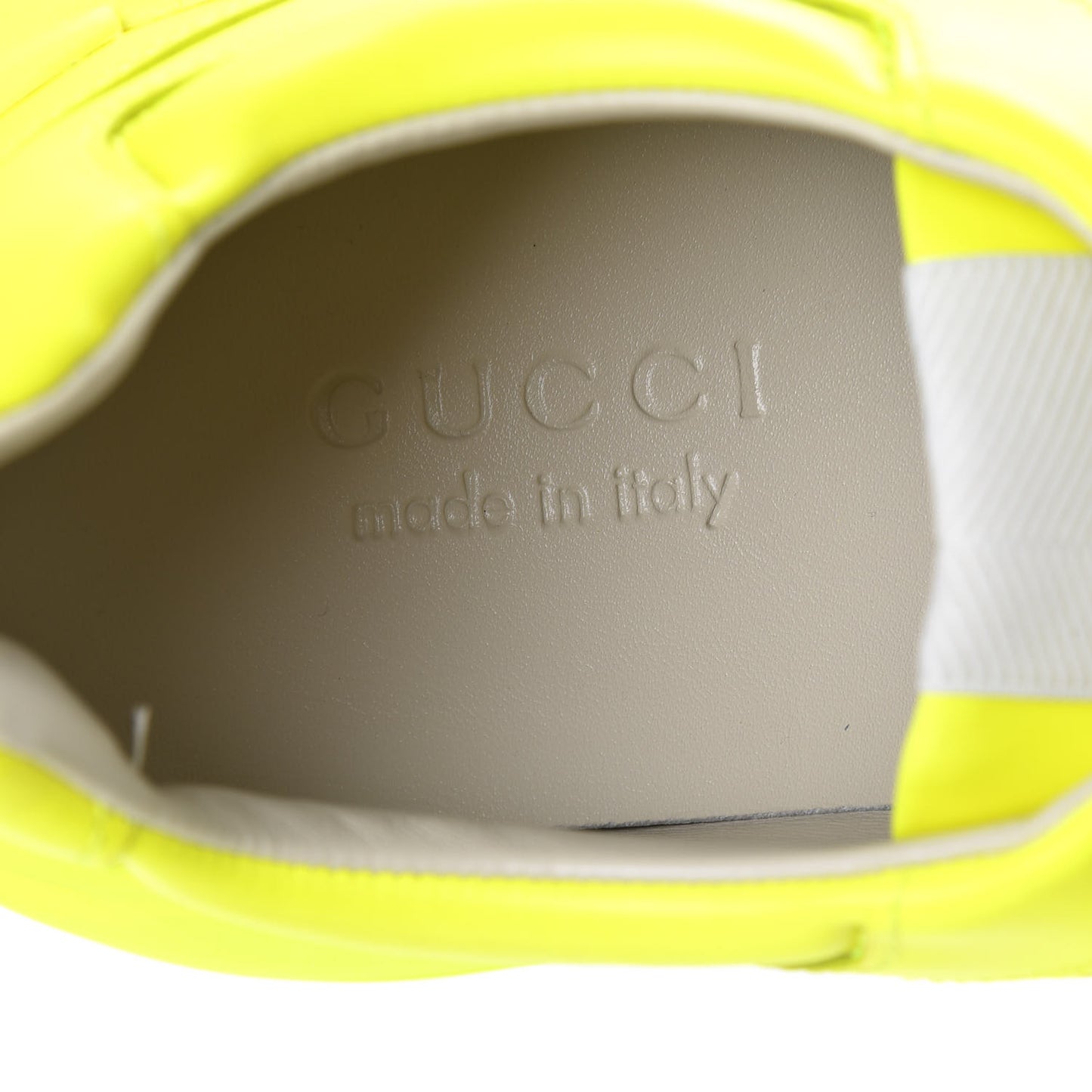 Calfskin Mens Rhyton Sneakers 10.5 Yellow Fluo