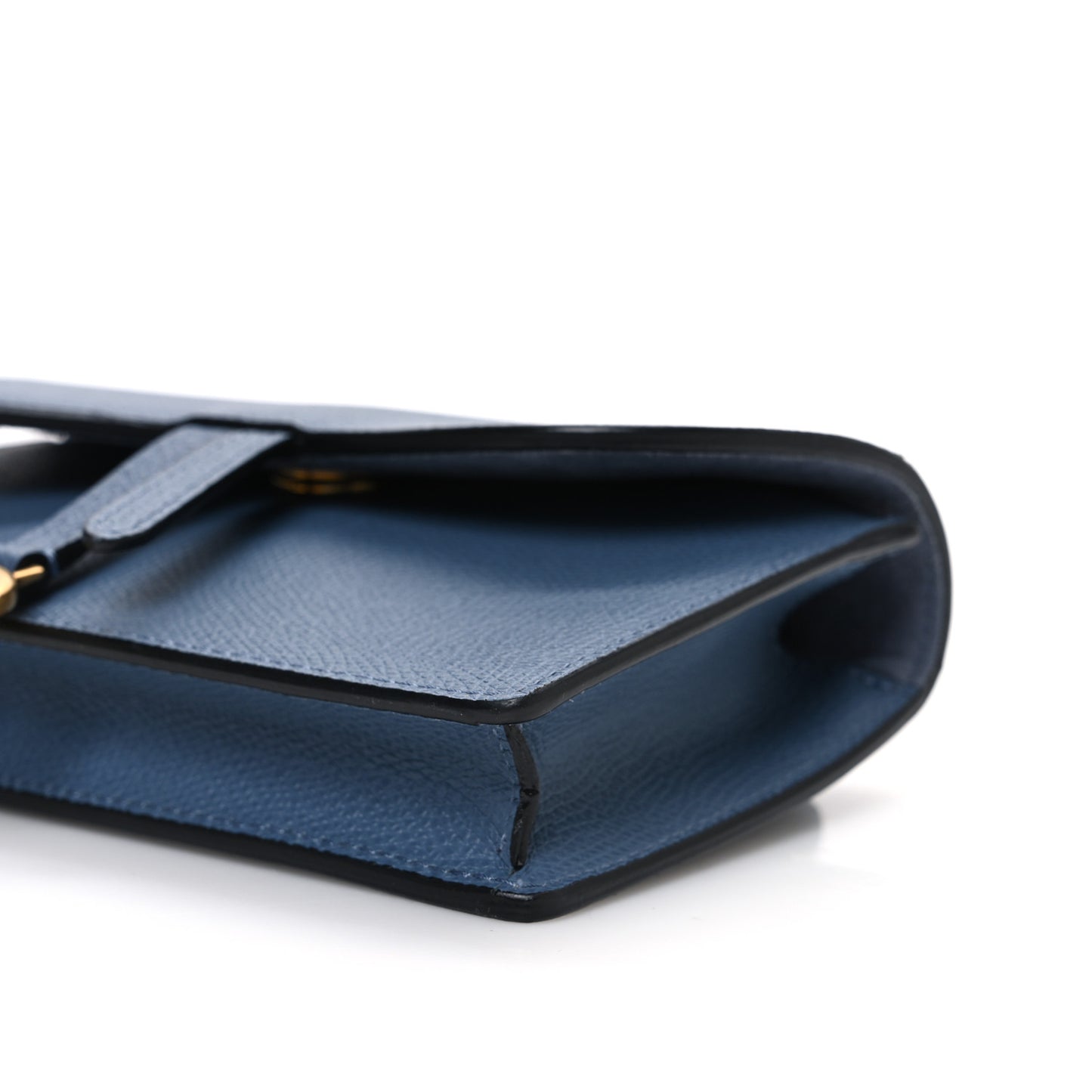 Grained Calfskin Saddle Belt Bag Denim Blue