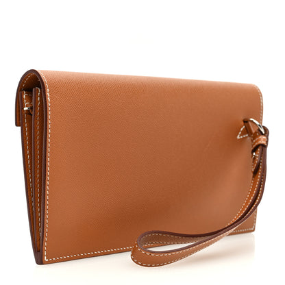 Hermes Madame Calfskin Kelly Pocket Long Wallet Gold 3 of 8