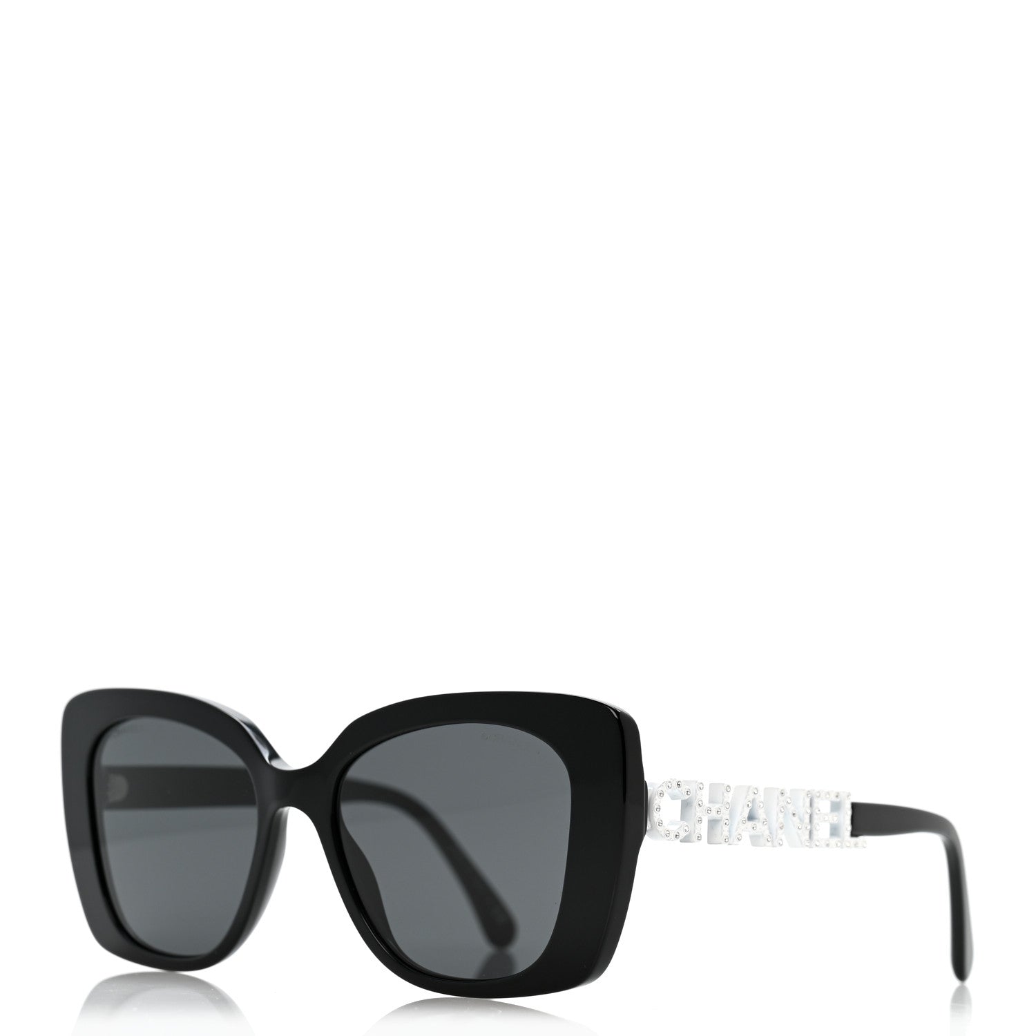 Chanel Acetate Strass Square Sunglasses 5422-B-A Black White 1 of 8