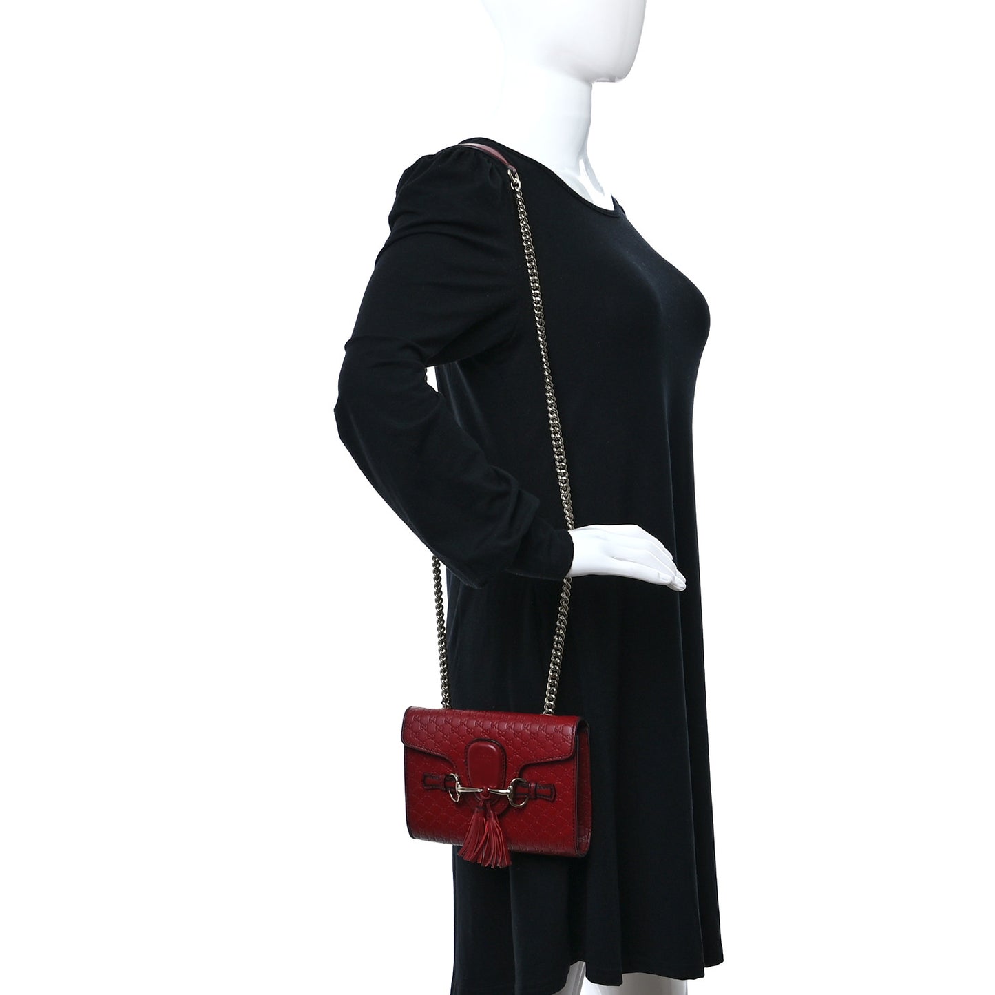 Soft Microguccissima Mini Emily Chain Shoulder Bag Rosso