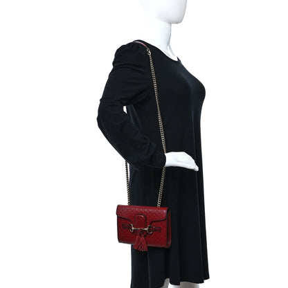 Gucci Soft Microguccissima Mini Emily Chain Shoulder Bag Rosso 3 of 9
