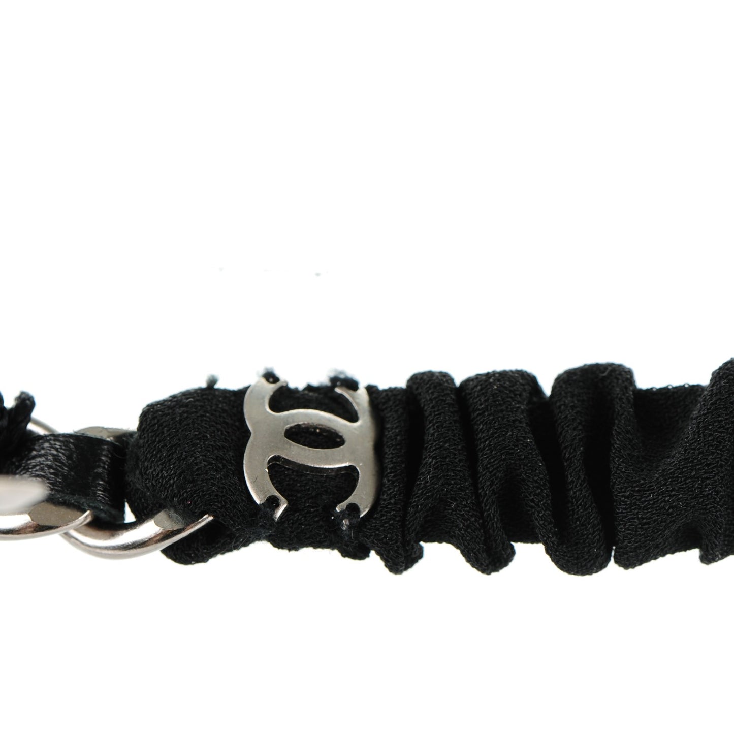 Lambskin Chain CC Headband Black Silver