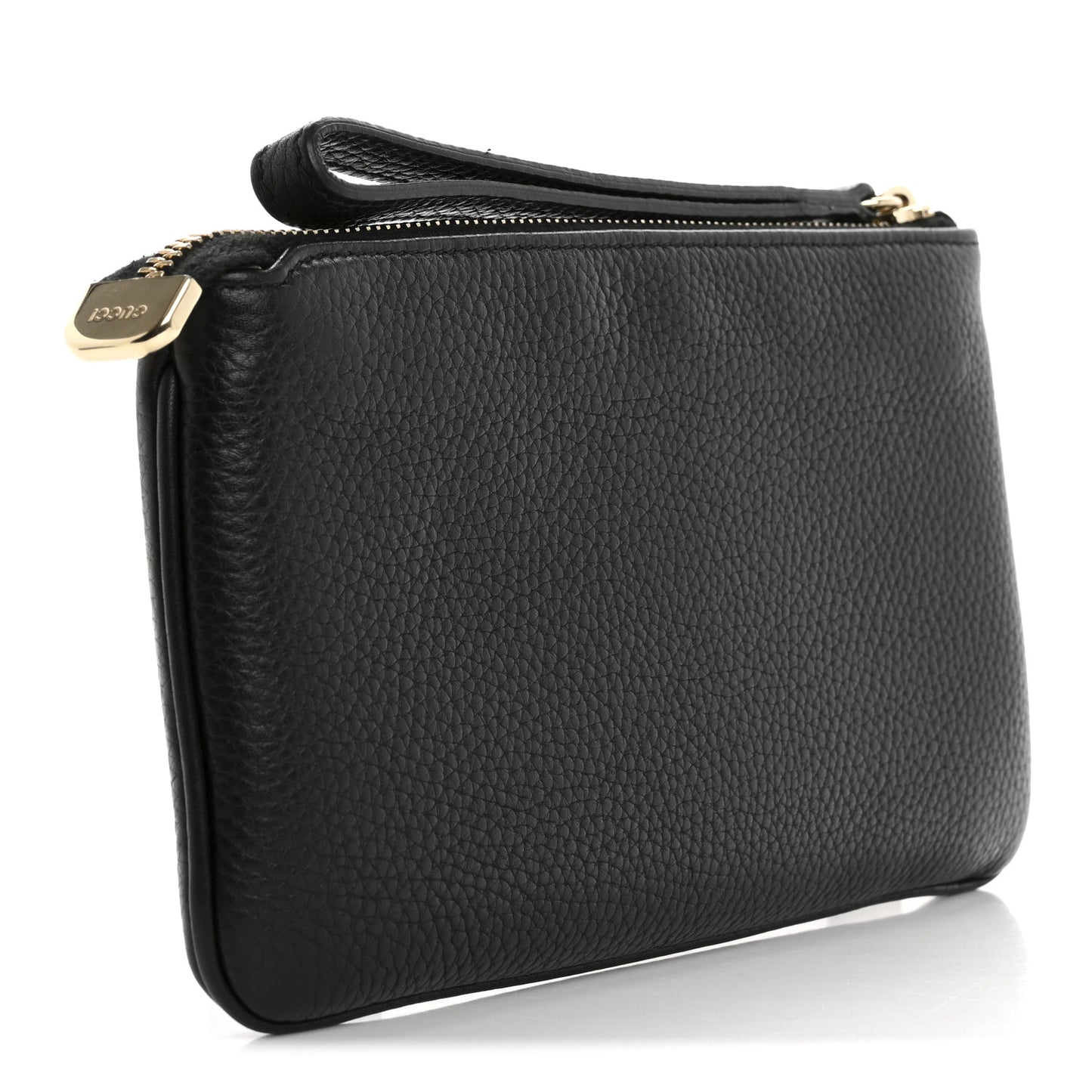 Pebbled Calfskin Soho Wristlet Black