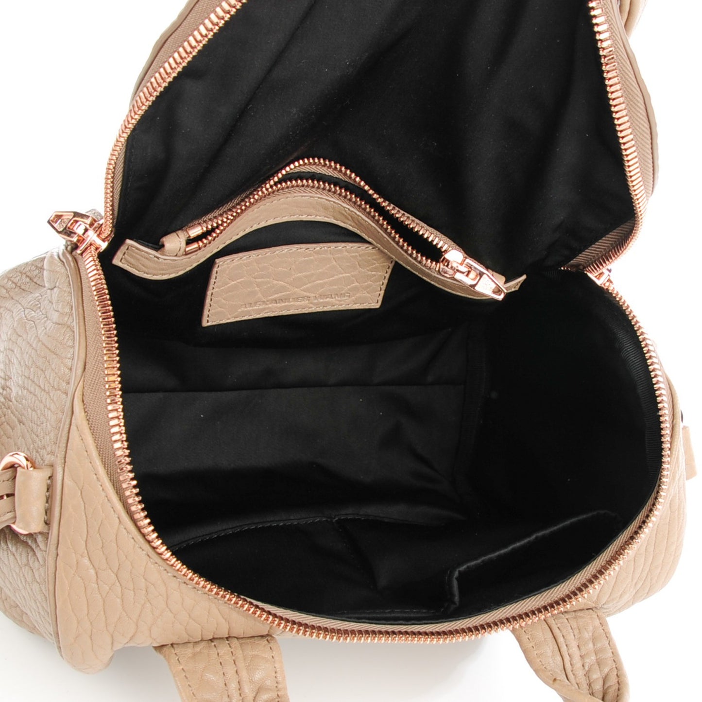 Pebbled Lambskin Rockie Latte Rose Gold Hardware