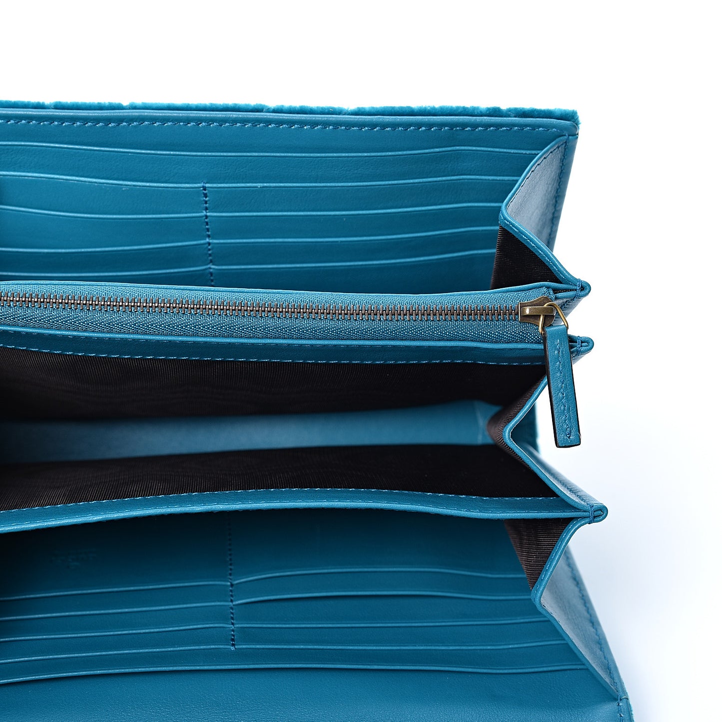 Velvet Matelasse GG Marmont Chain Wallet Pavone Cyan