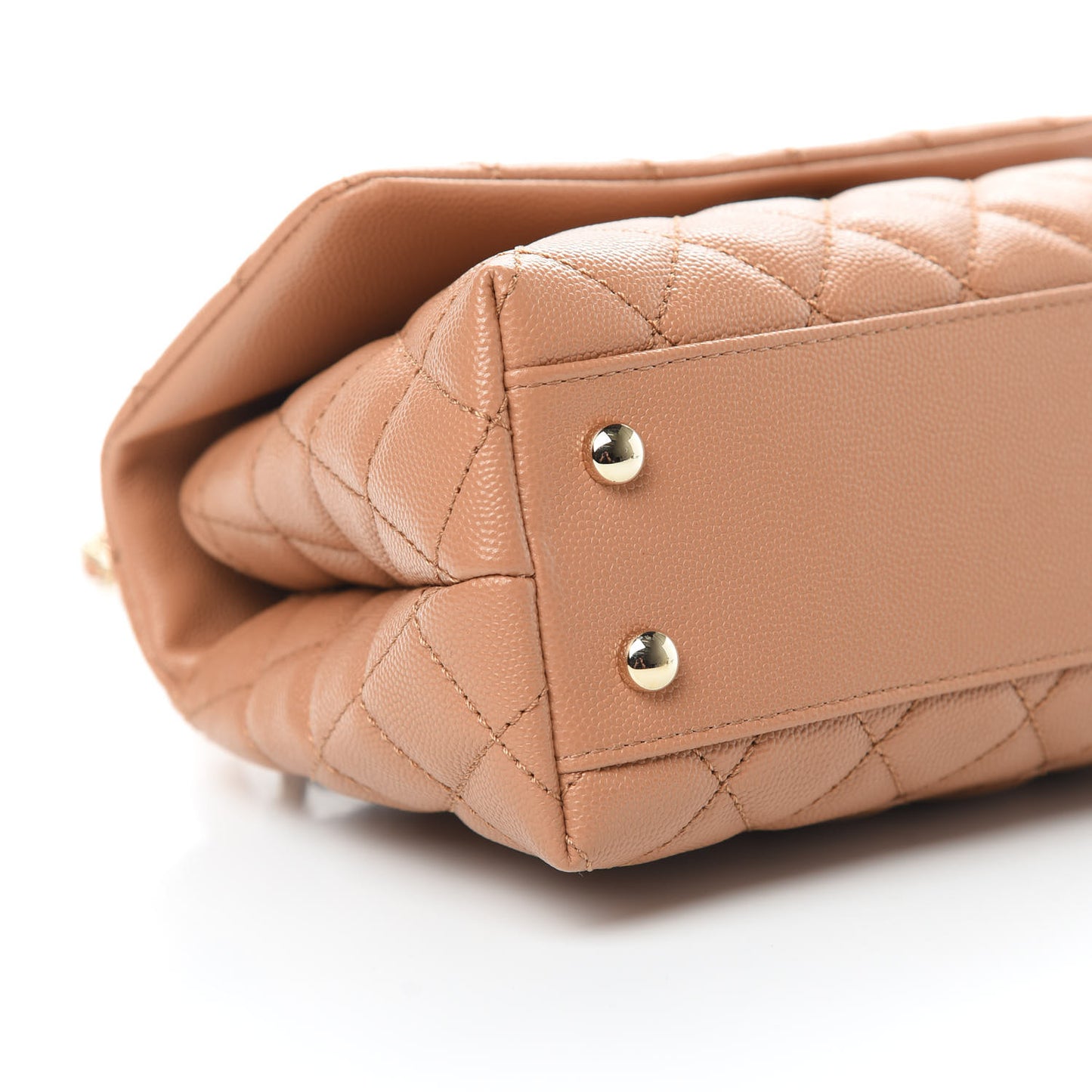Caviar Quilted Lizard Embossed Mini Coco Handle Flap Brown