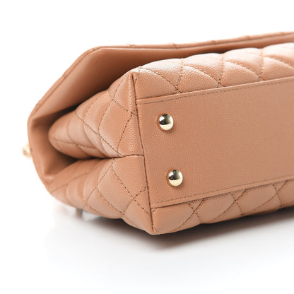 Chanel Caviar Quilted Lizard Embossed Mini Coco Handle Flap Brown 10 of 12