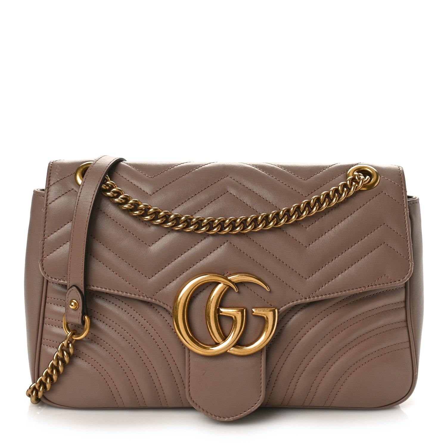 Gucci Calfskin Matelasse Medium GG Marmont Shoulder Bag Porcelain Rose 1 of 11