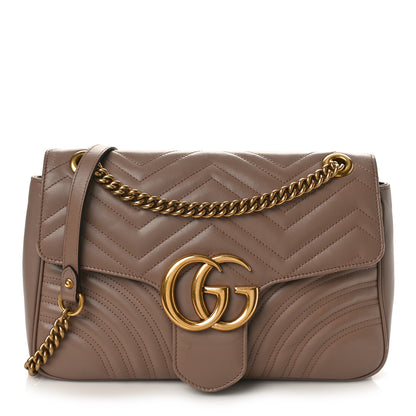 Gucci Calfskin Matelasse Medium GG Marmont Shoulder Bag Porcelain Rose 1 of 11