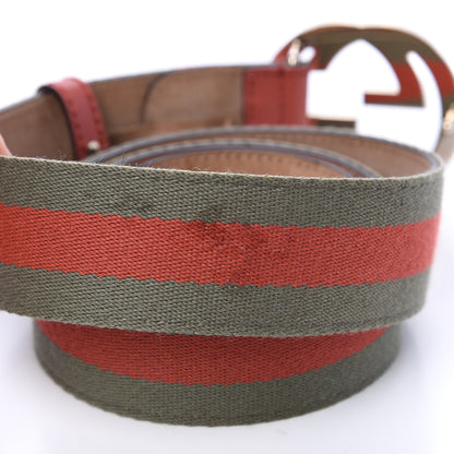 Gucci Calfskin Web Interlocking G Belt 95 38 3 of 6