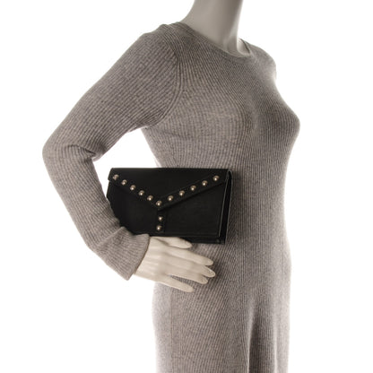 Saint Laurent Calfskin Y Studs Clutch Black 2 of 6