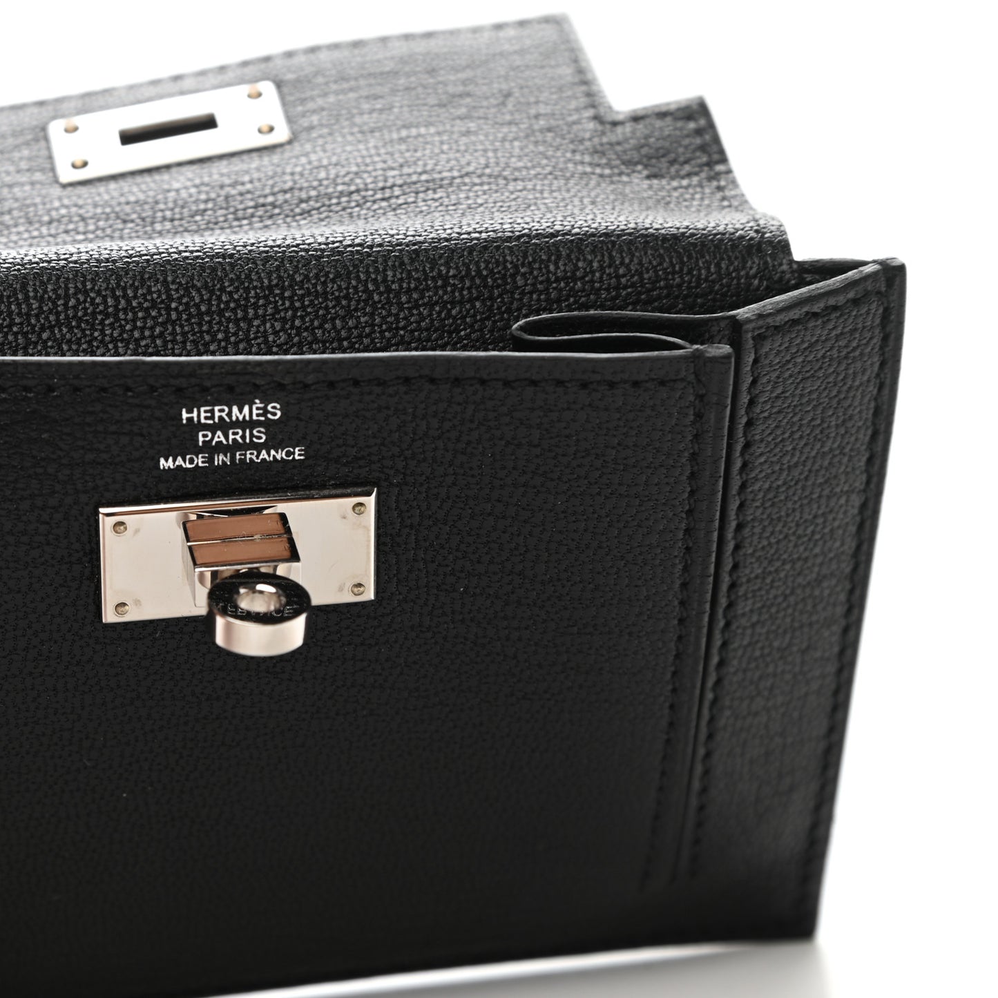 Chevre Mysore Kelly Pocket Compact Wallet Black