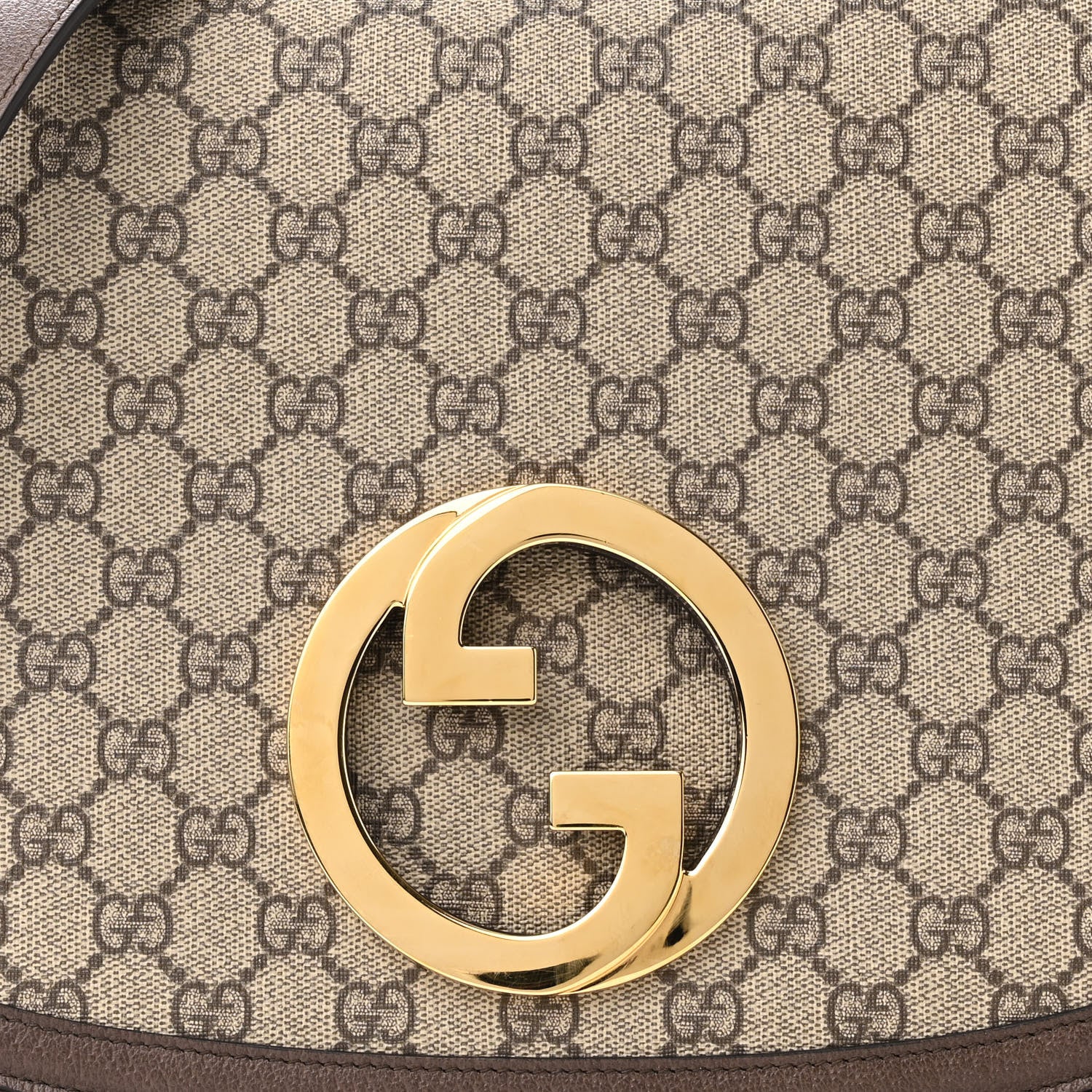 Gucci GG Supreme Monogram Textured Dollar Calfskin Medium Blondie Shoulder Flap Bag Beige Ebony New Acero 7 of 9