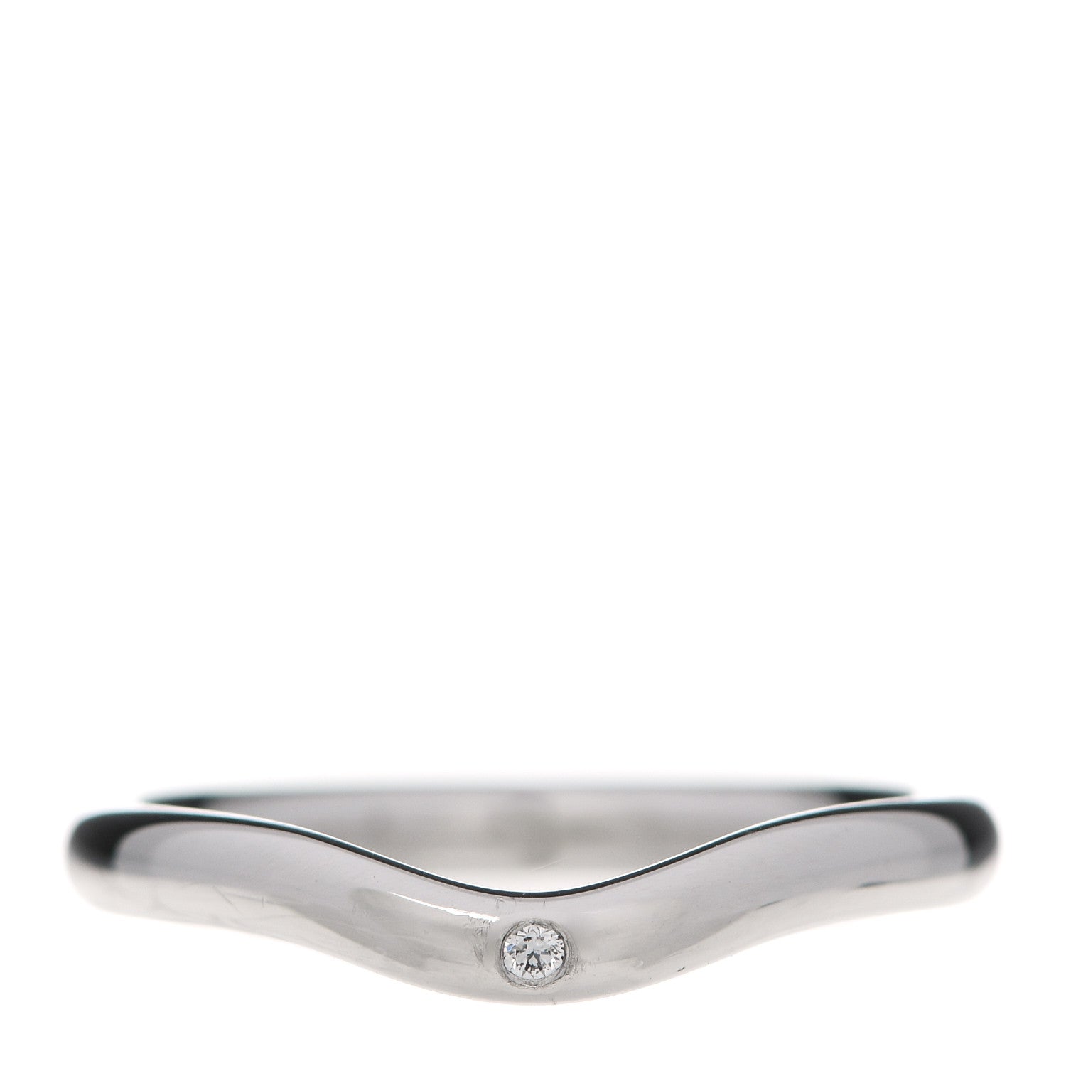 Tiffany Platinum Diamond 2mm Elsa Peretti Band Ring 48 4.5 1 of 5