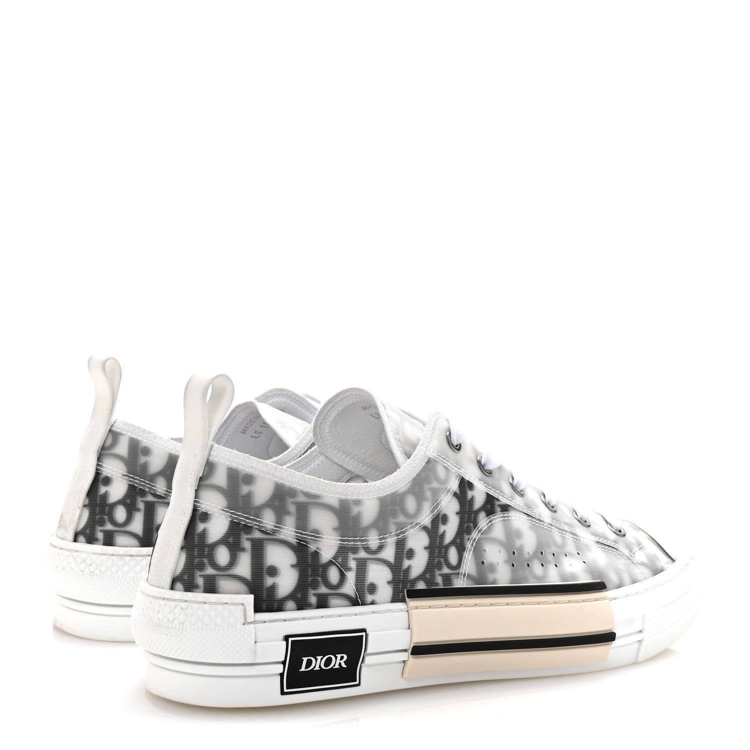 Christian Dior Technical Canvas Oblique Mens B23 Low Top Sneaker 45 White Black 5 of 10