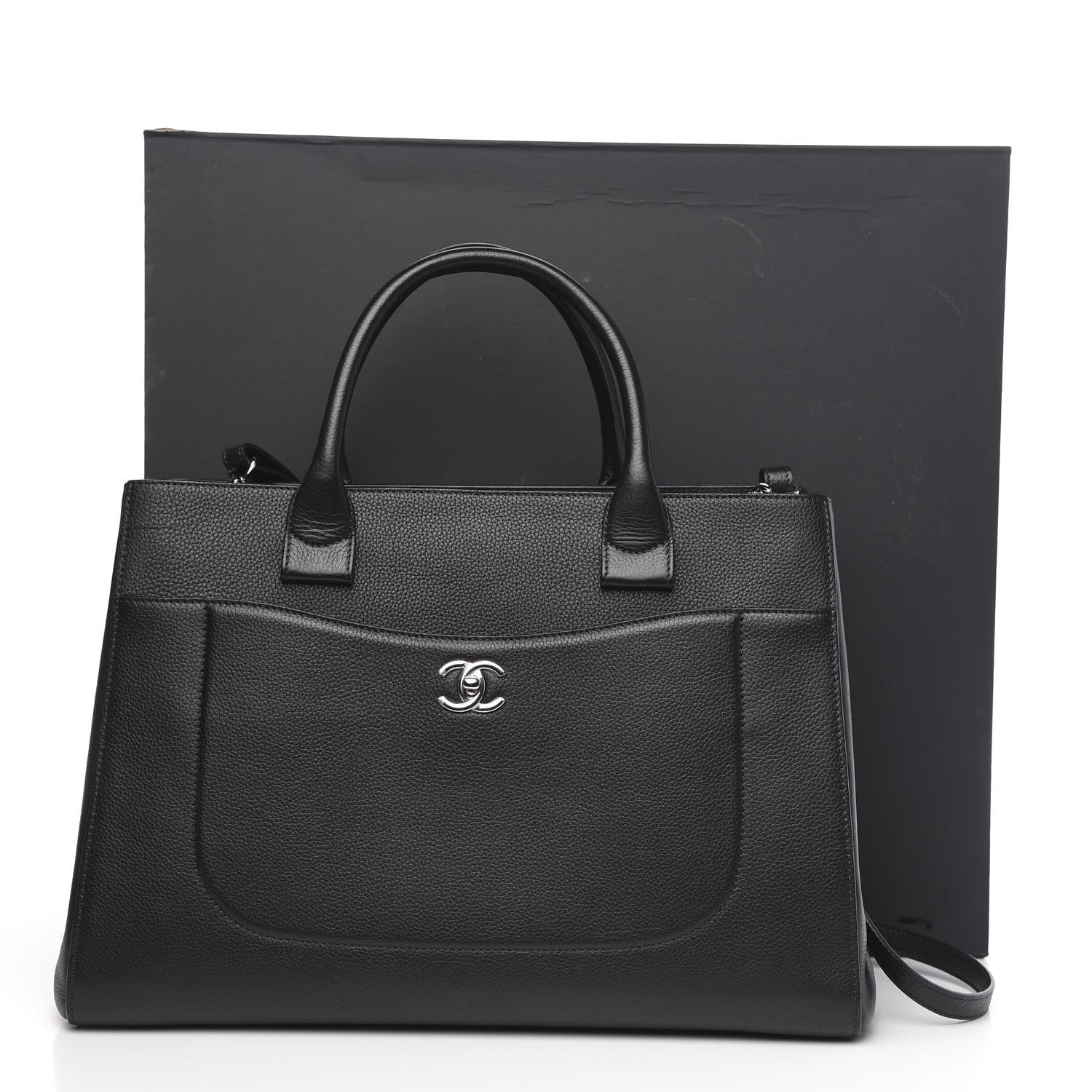Chanel Grained Calfskin Medium Neo Executive Shopper Tote Black 12 of 12