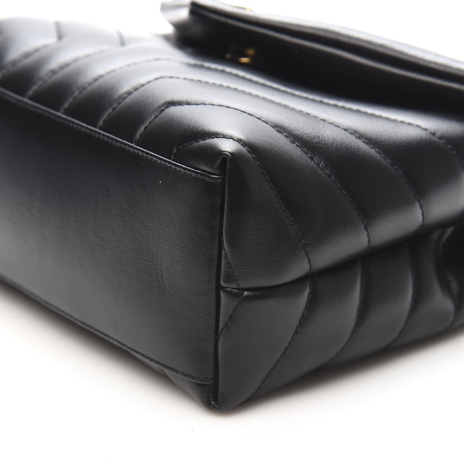 Saint Laurent Calfskin Y Quilted Monogram Small Loulou Chain Satchel Black 8 of 9
