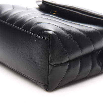 Saint Laurent Calfskin Y Quilted Monogram Small Loulou Chain Satchel Black 8 of 9