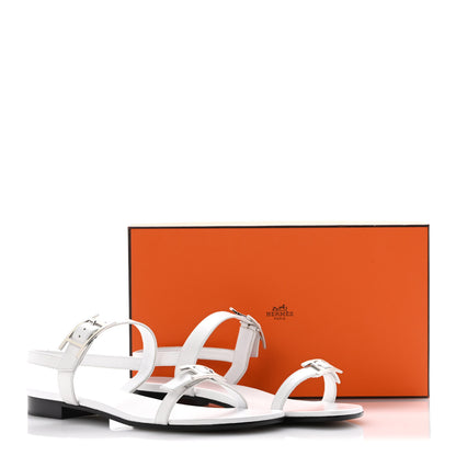 Hermes Calfskin Cristal Sandals 39 White 11 of 11