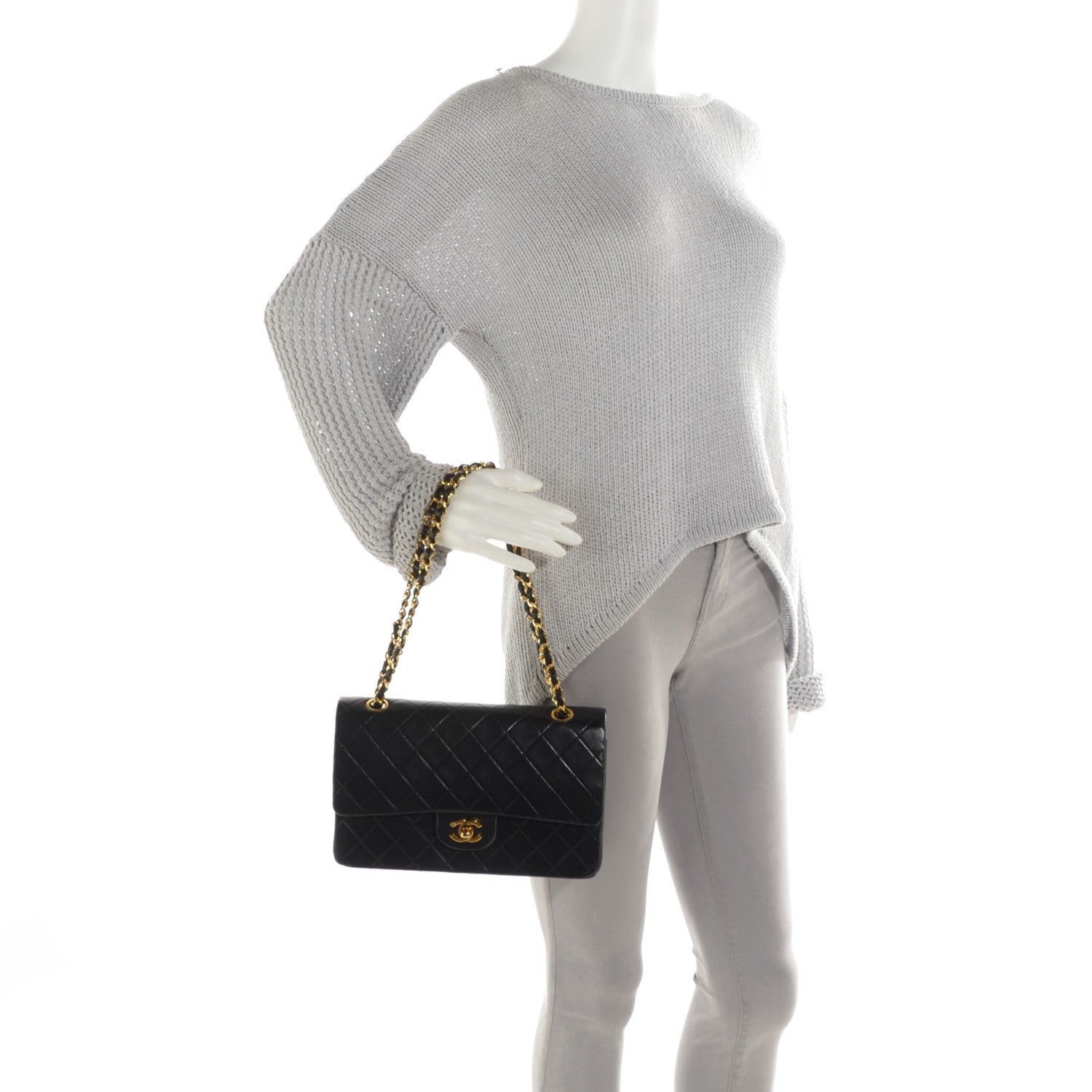 Chanel Lambskin Quilted Medium Double Flap Black 2 of 11