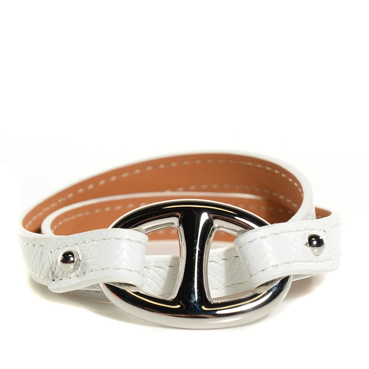 Epsom Granville Double Tour Bracelet White