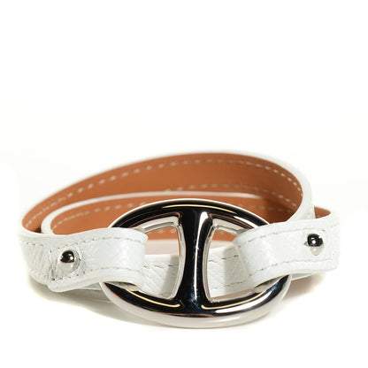 Hermes Epsom Granville Double Tour Bracelet White 1 of 9