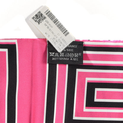 Hermes Silk H Au Galop Maxi Twilly Slim Rose Vif Black White 5 of 5