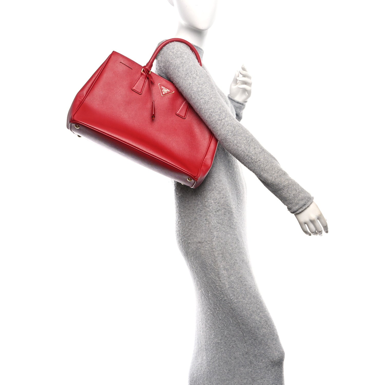 Prada Saffiano Lux Large Galleria Double Zip Tote Fuoco 2 of 9