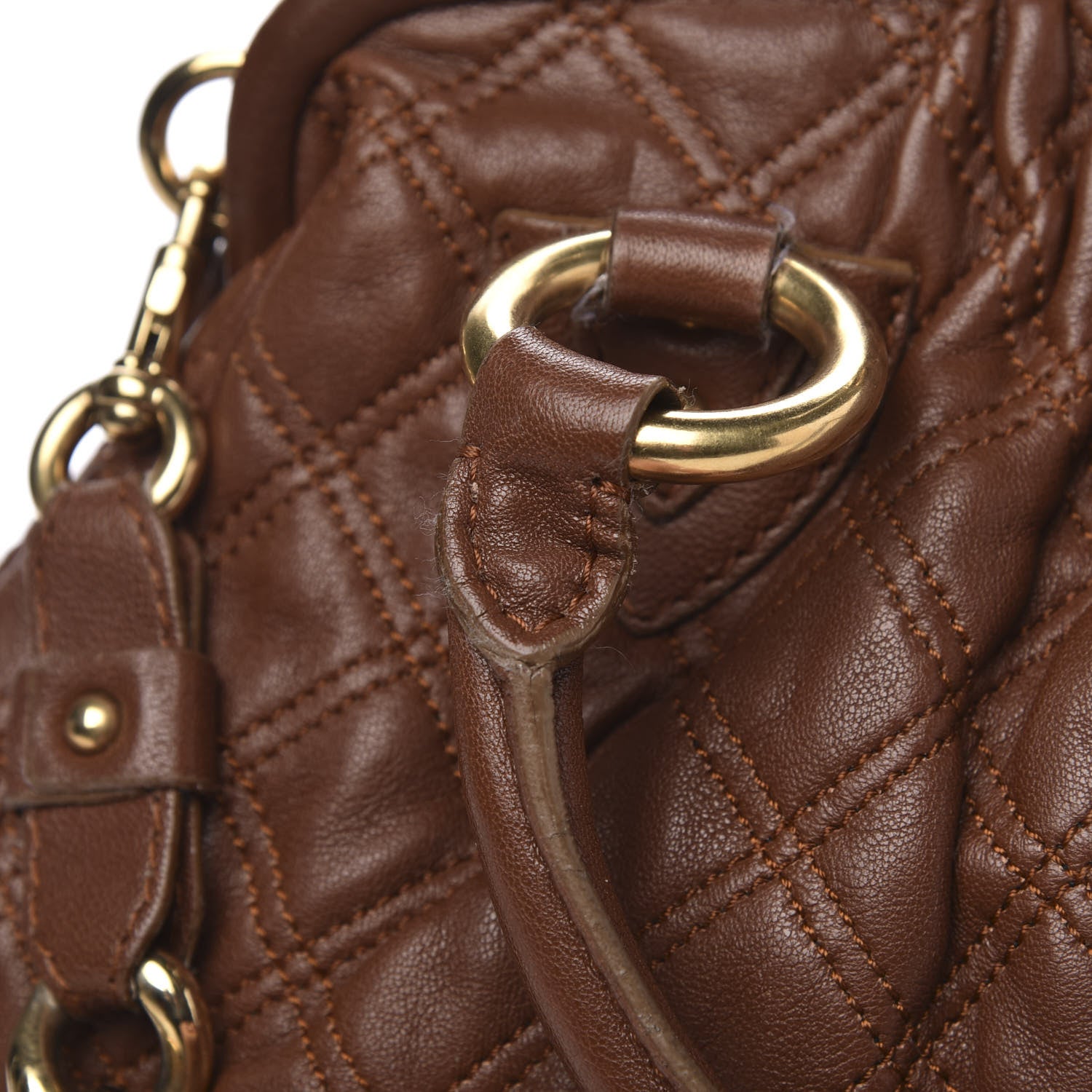 Marc Jacobs Calfskin Quilted Stam Brown 10 of 18