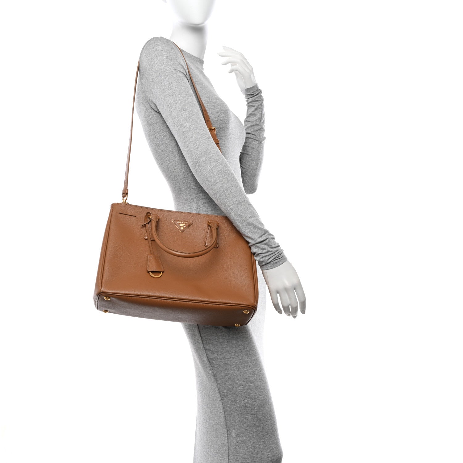 Prada Saffiano Medium Galleria Double Zip Tote Caramel 2 of 13
