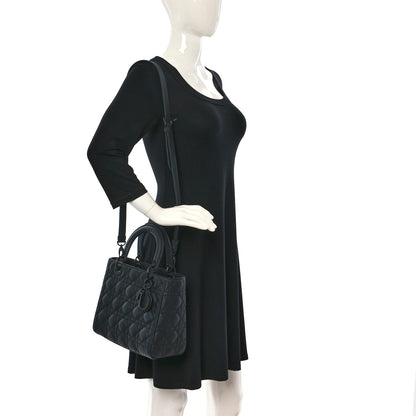 Christian Dior Ultra Matte Calfskin Cannage Medium Lady Dior Black 2 of 9