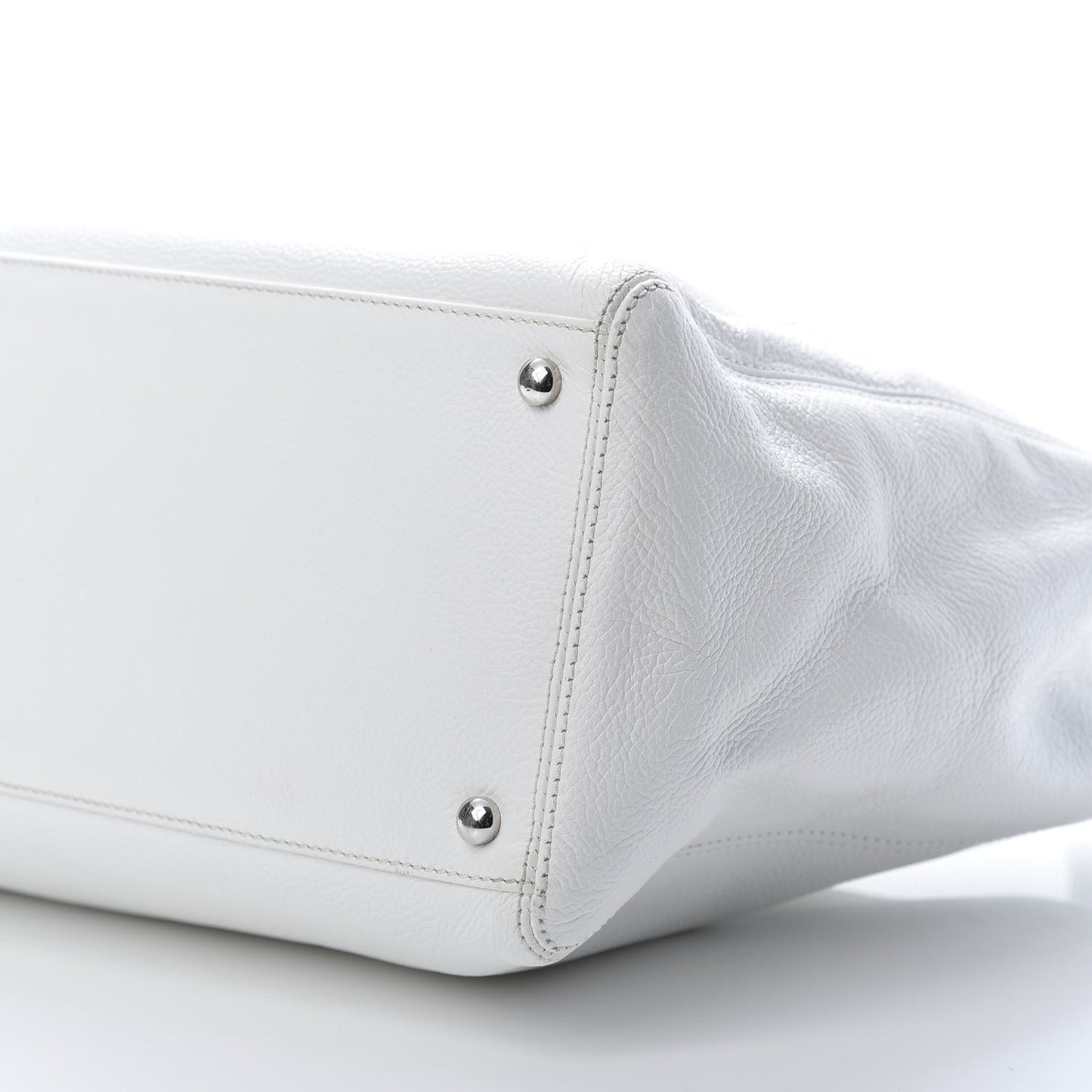 Calfskin Cerf Executive Shopper Tote White