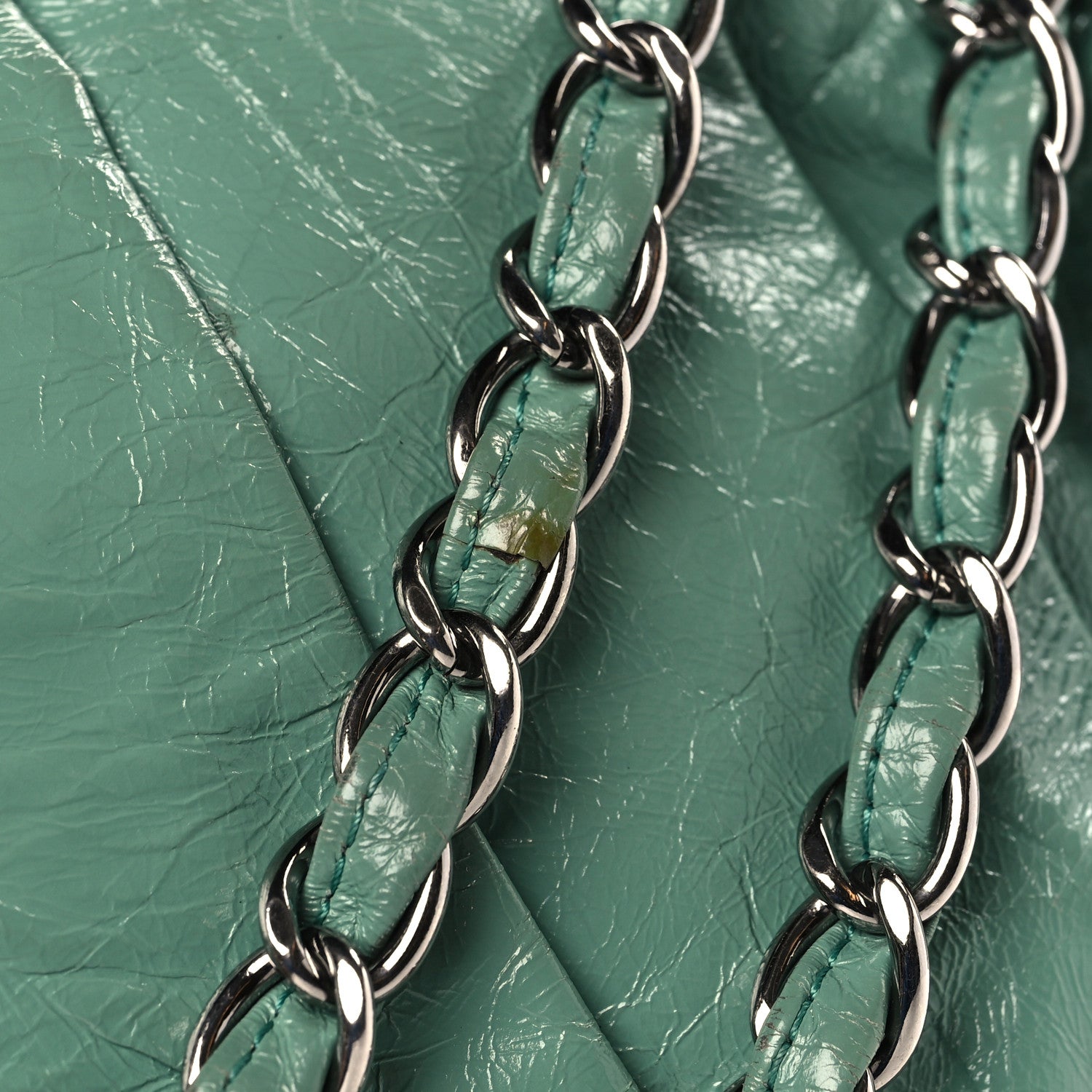 Chanel Glazed Calfskin Twisted Maxi Flap Green 10 of 10