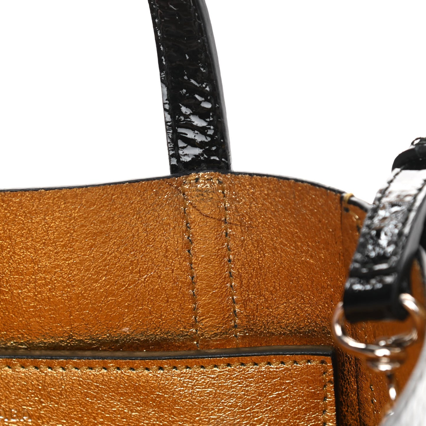 Textured Patent Calfskin XXS Everyday Tote Black