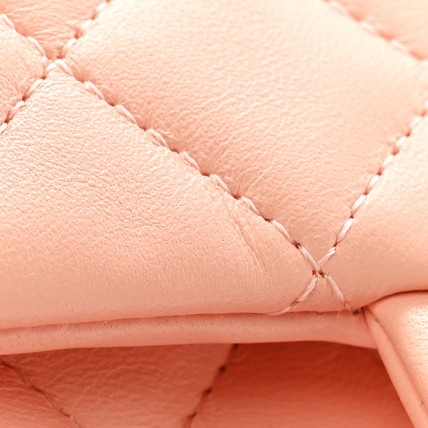 Lambskin Quilted Mini Rectangular Flap Light Pink