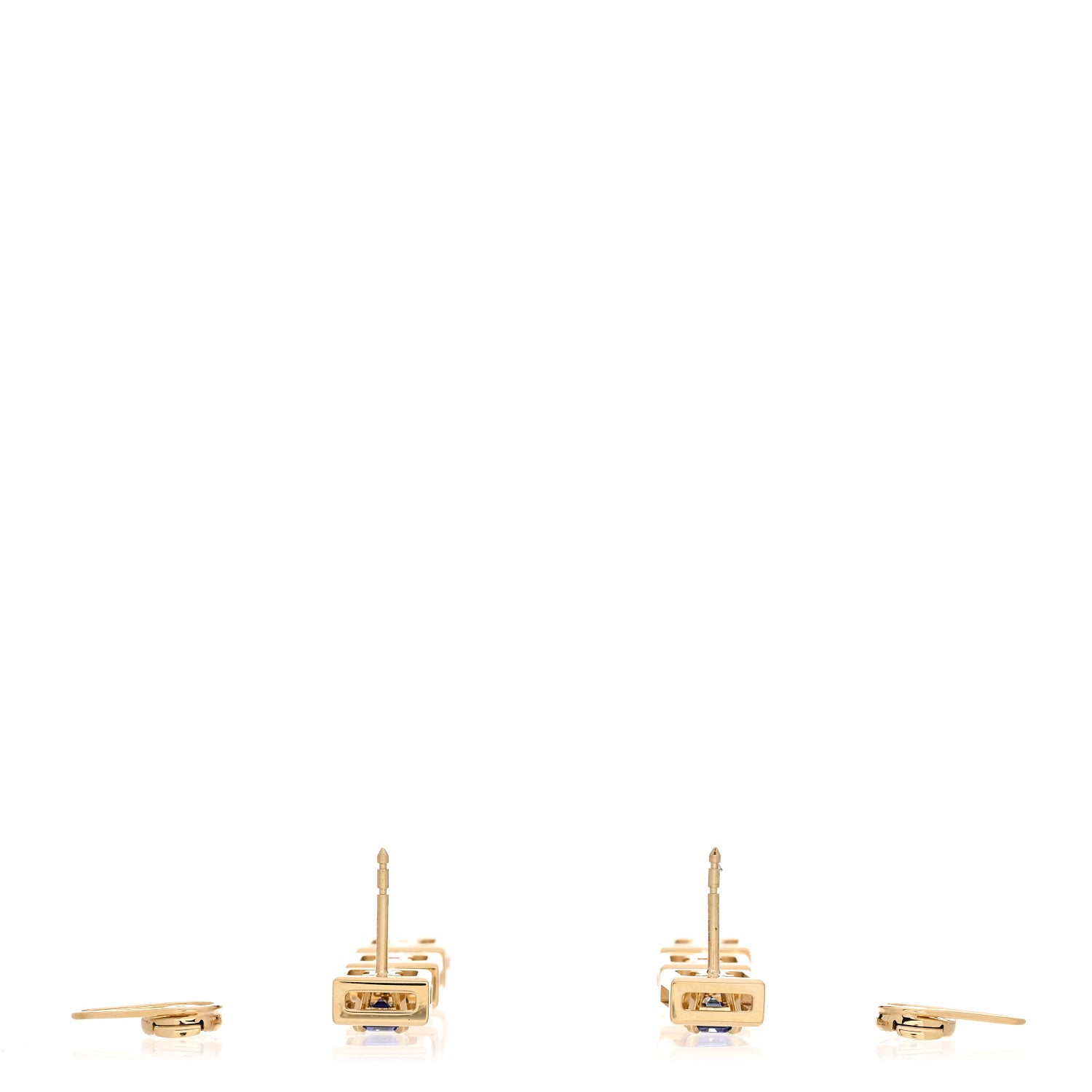 Tiffany 18K Yellow Gold Tanzanite Jewel Box Drop Earrings 3 of 5