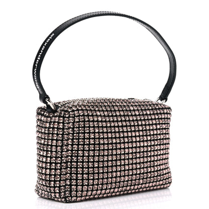 Alexander Wang Mesh Crystal Rhinestone Mini Heiress Pouch Black Silver 2 of 4