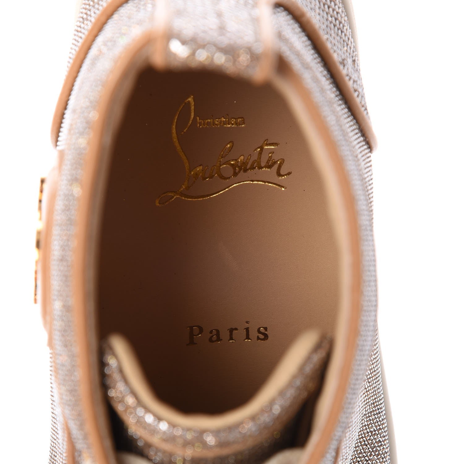 Christian Louboutin Glitter Rantus Orlato Sneakers 36.5 Gold Beige 7 of 8