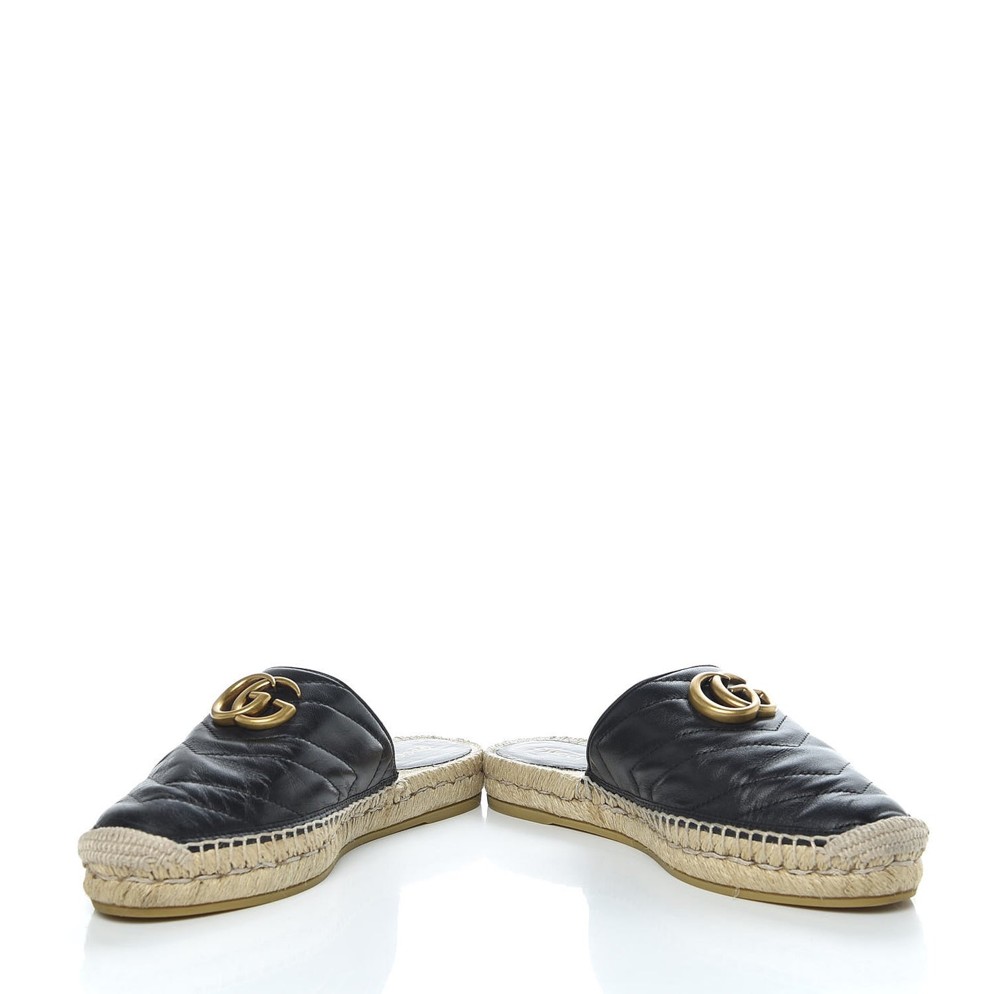 Nappa Matelasse GG Marmont Espadrille Slippers 36 Black
