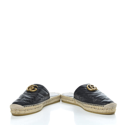 Gucci Nappa Matelasse GG Marmont Espadrille Slippers 36 Black 6 of 16