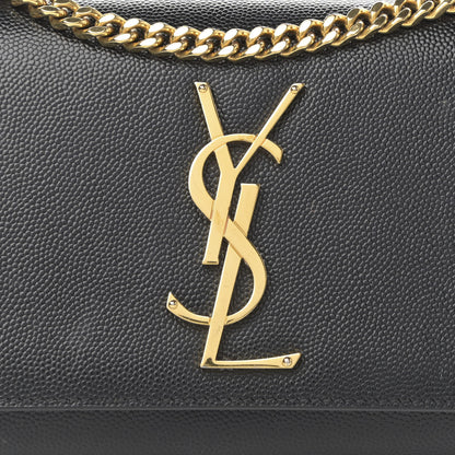 Saint Laurent Grain De Poudre Small Monogram Kate Satchel Black 7 of 12