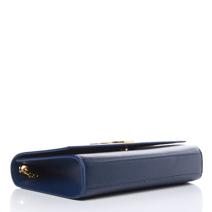 Saint Laurent Grain De Poudre Medium Classic Monogram Kate Satchel Denim Blue 4 of 10
