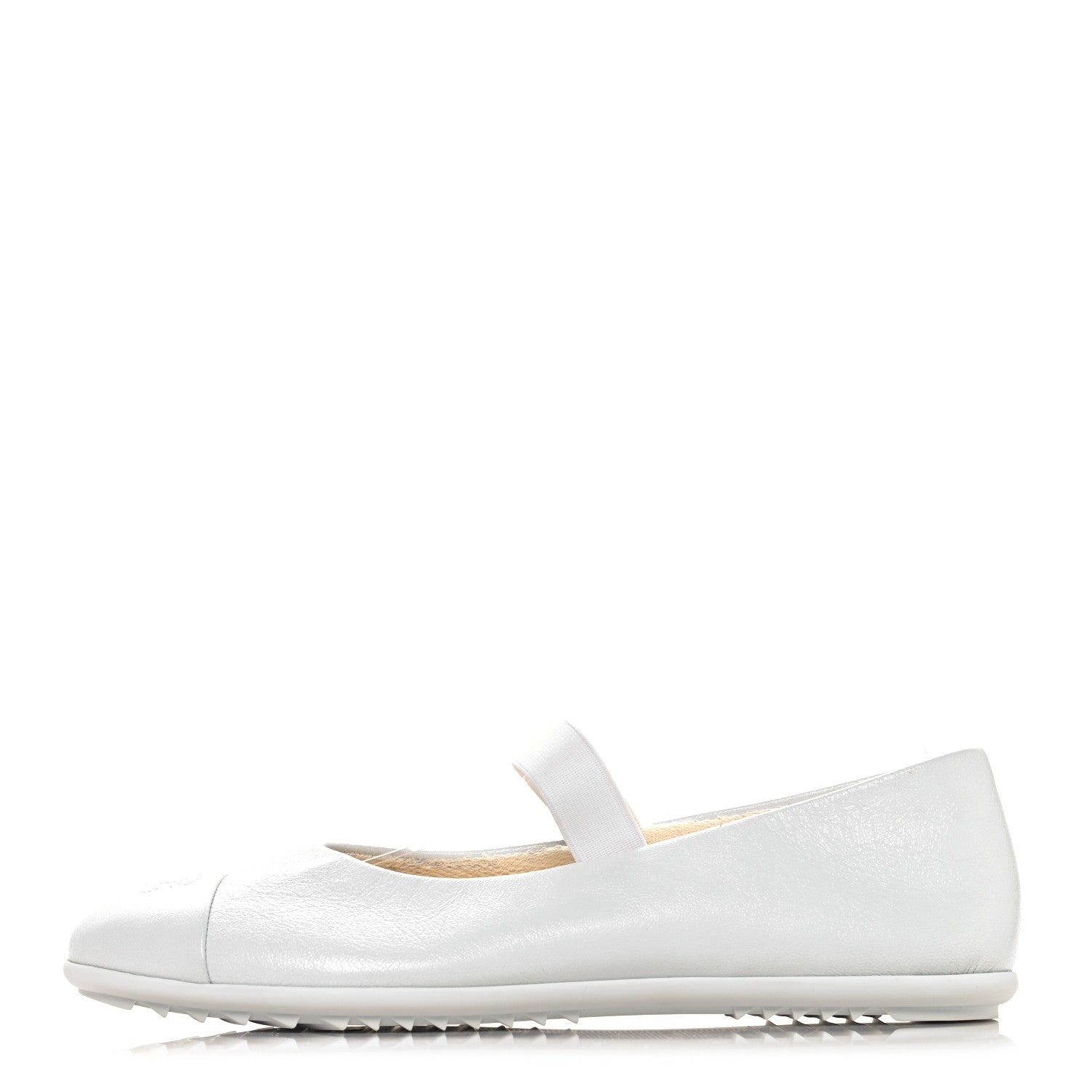 Chanel Lambskin Cap Toe CC Mary Jane Flats 39.5 White 1 of 11