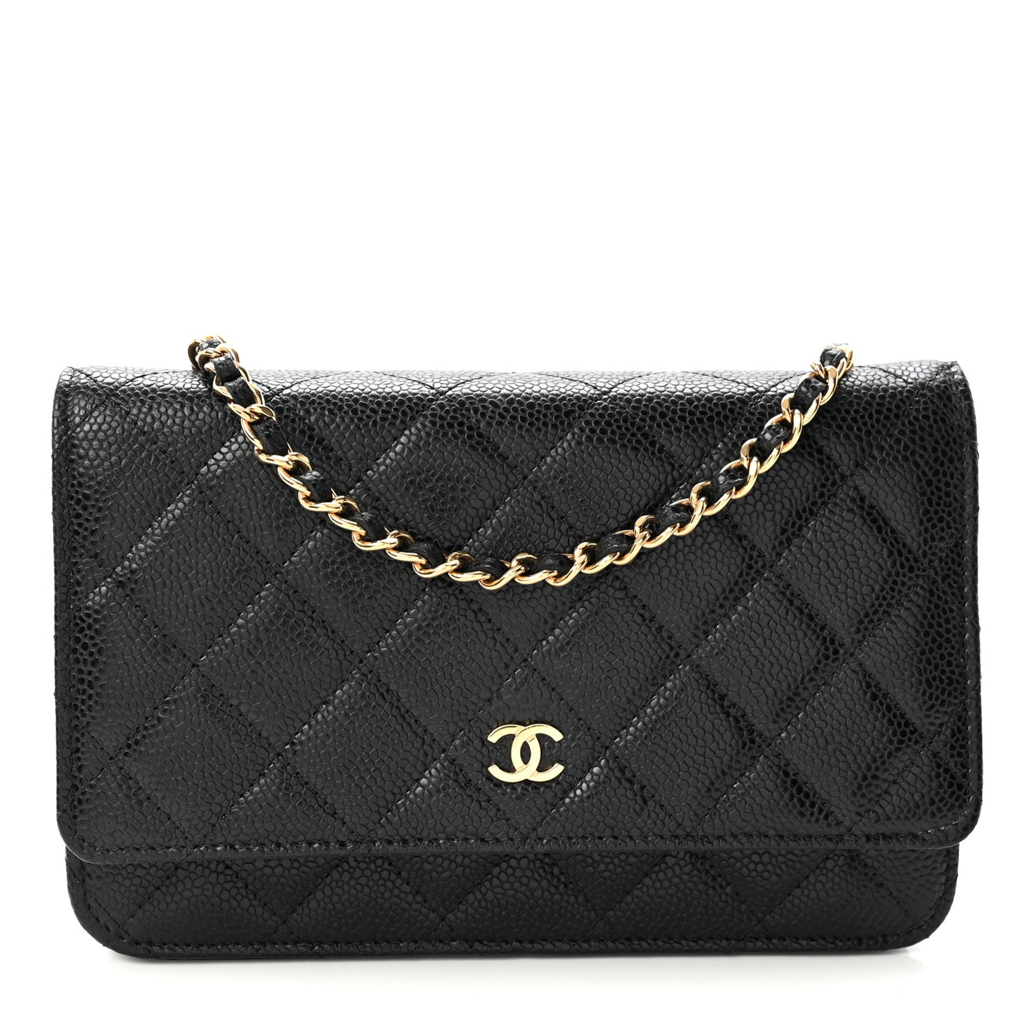 Caviar Quilted Wallet On Chain WOC Black